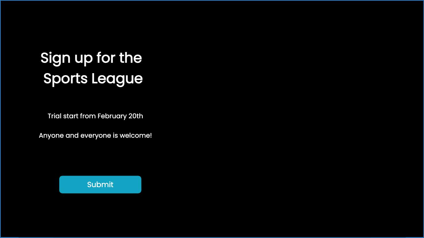 Sign Up Template - Sports League