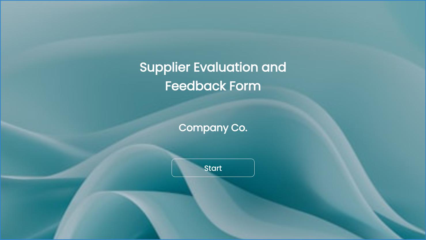 Supplier Evaluation and Feedback Form